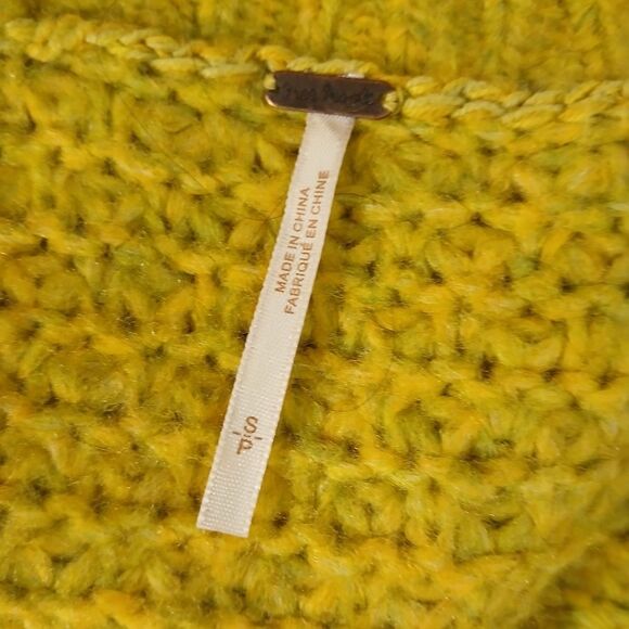 Free People Lemon Yellow/Green Oversized Knit Sweater Size Small - Picture 9 of 9